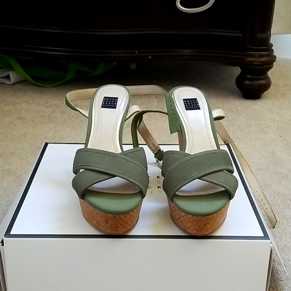 Green platform sandals